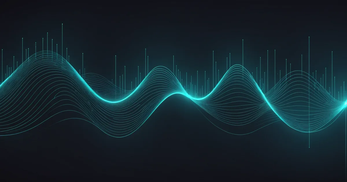 Abstract representation of a voice waveform and speech pattern