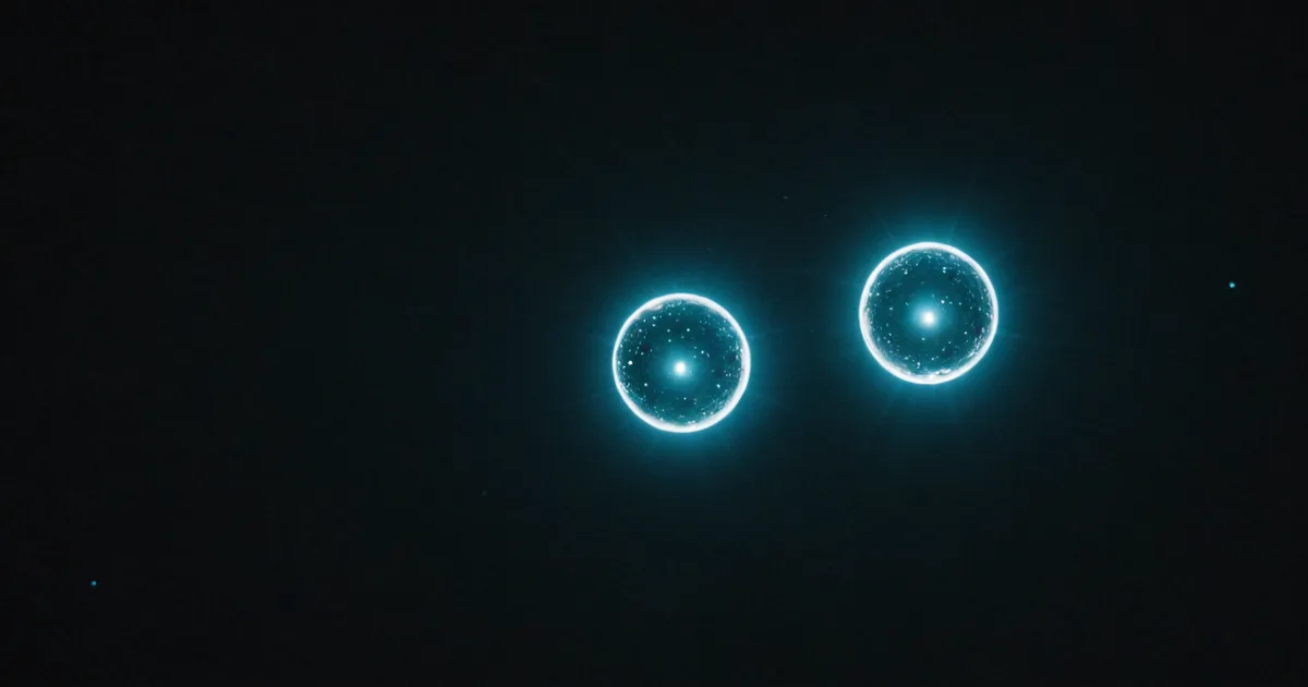 A handoff moment between two glowing abstract entities representing AI and human